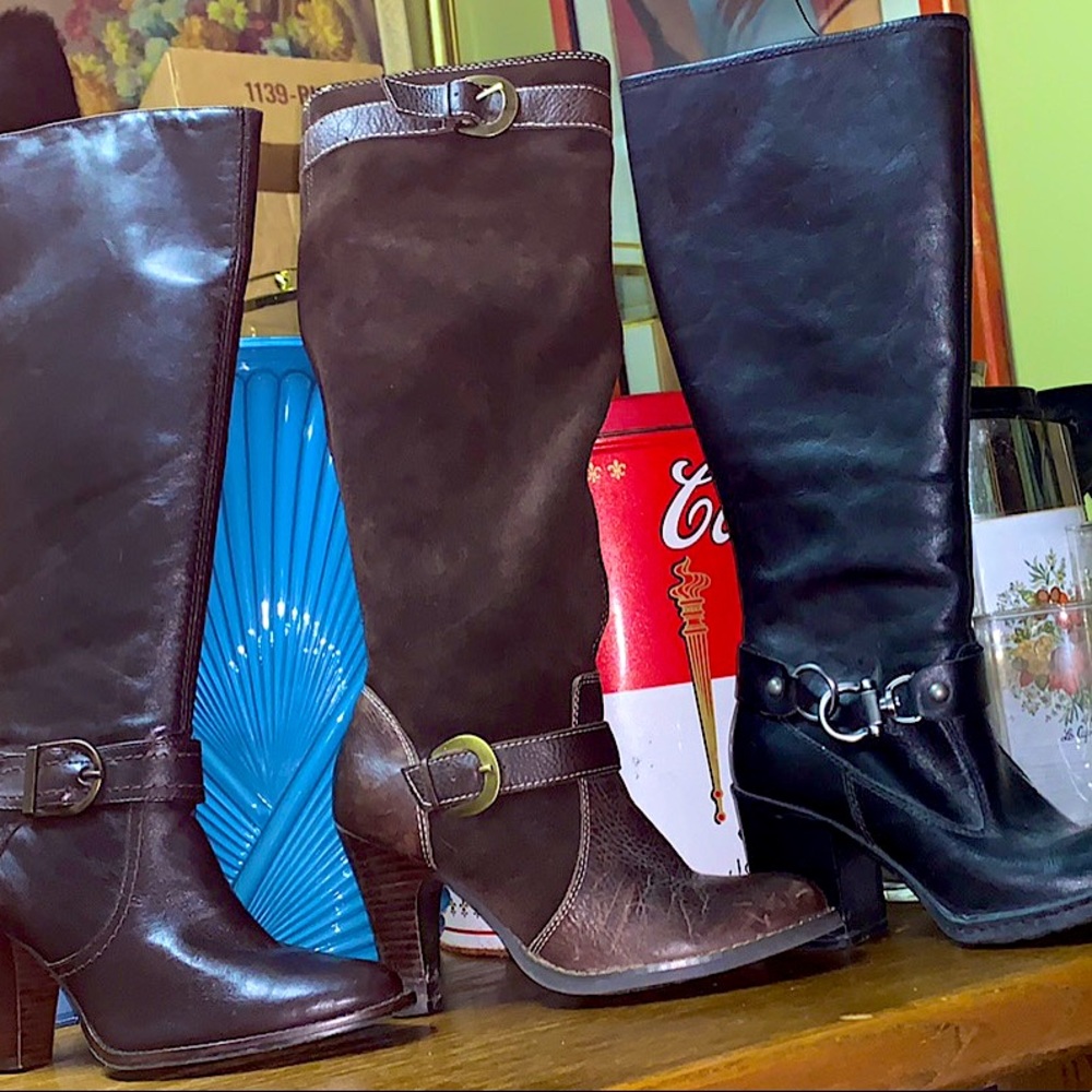 3 pair lot of very gently used ladies size 6 knee high boots